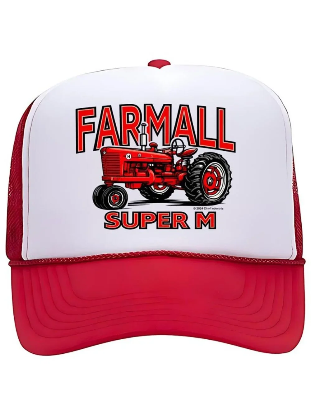 Retro Farmall Super M Tractor Foam Trucker Hat Green White Snapback Cap New Farm